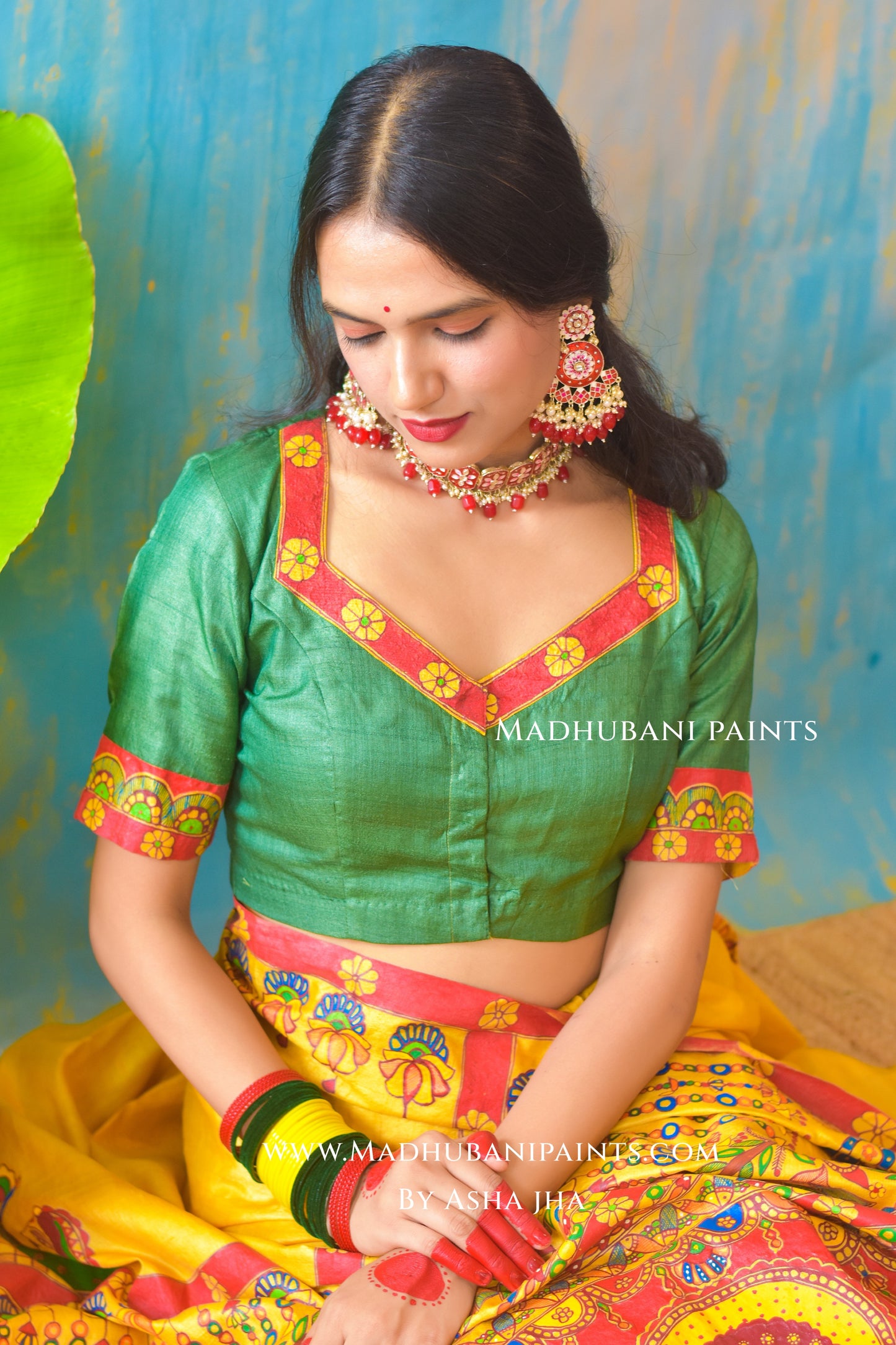 KUMARI BHOJAN Hand-painted Tussar Silk Blouse