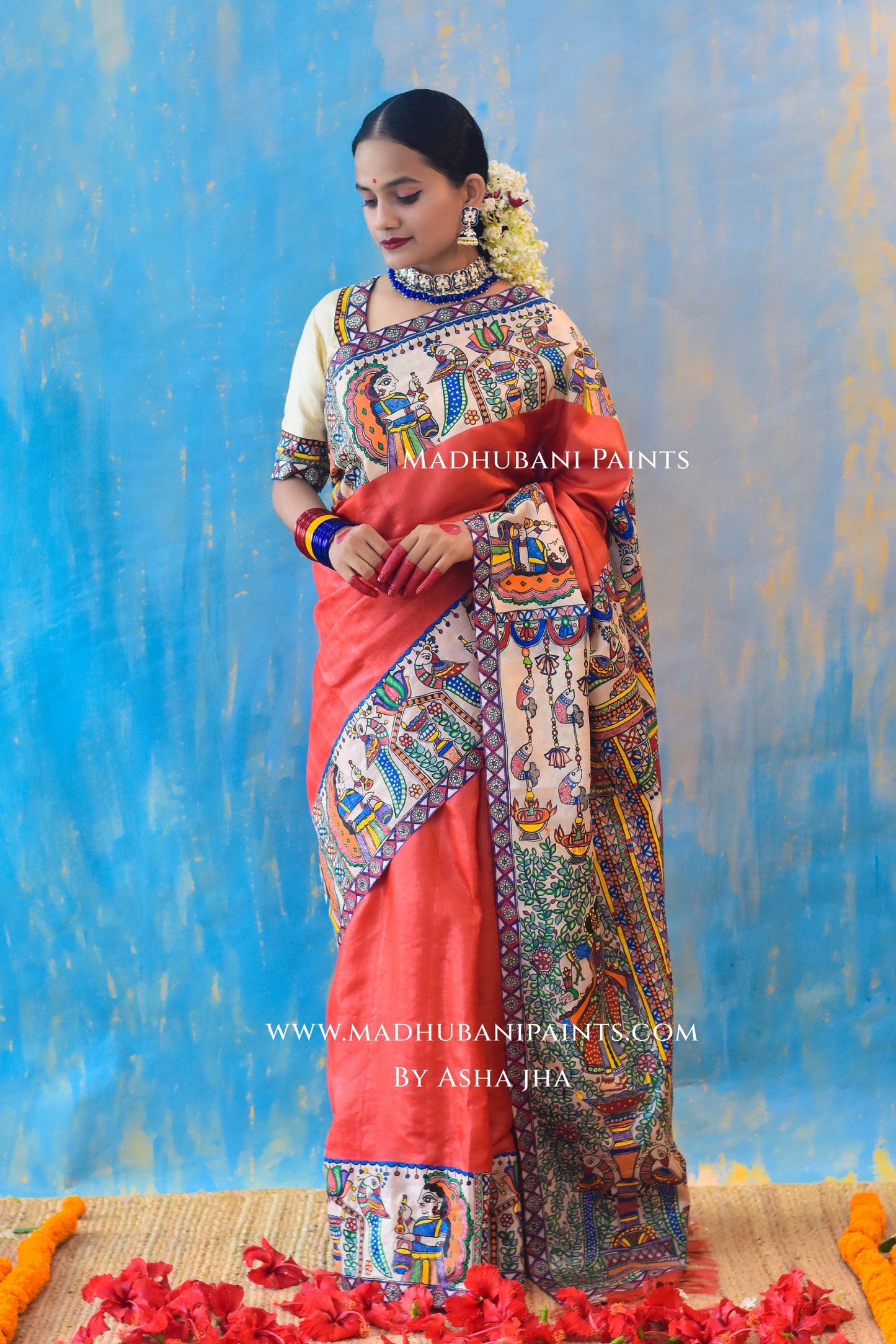 PARMESHWARI Hand-painted Tussar Silk Saree