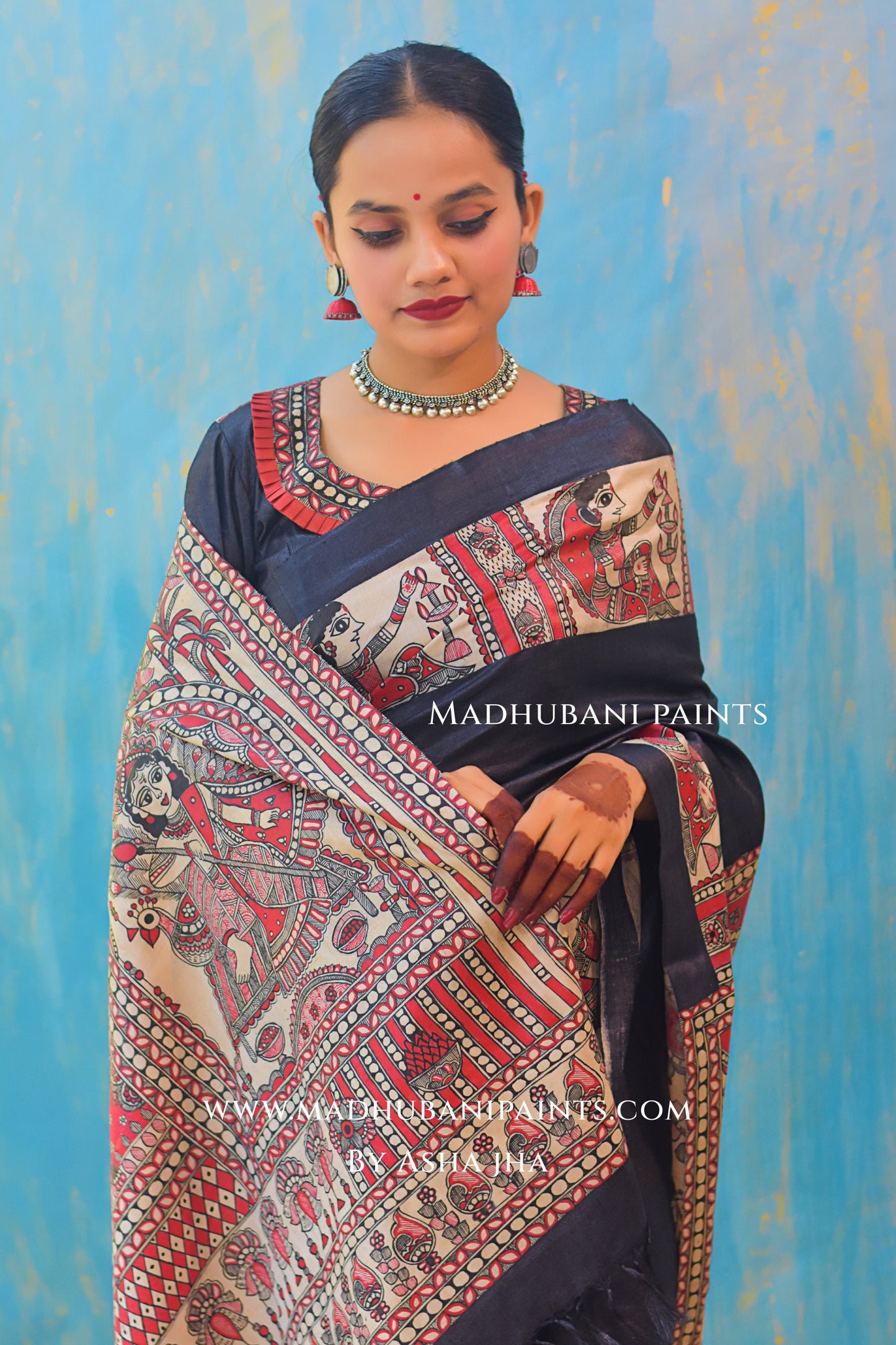 SHAMBHAVI Hand-painted Tussar Silk Saree