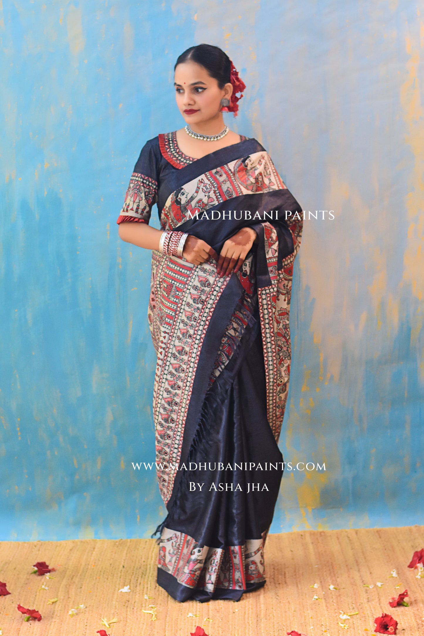 SHAMBHAVI Hand-painted Tussar Silk Saree