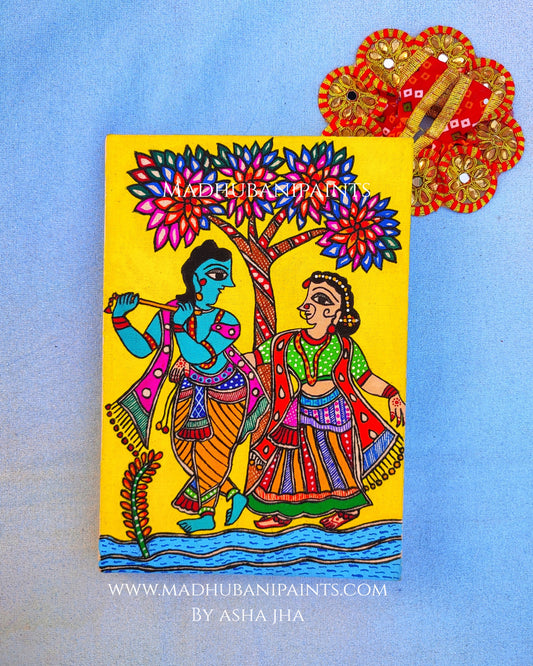 Radha Krishna Love Hand-painted Madhubani Diary