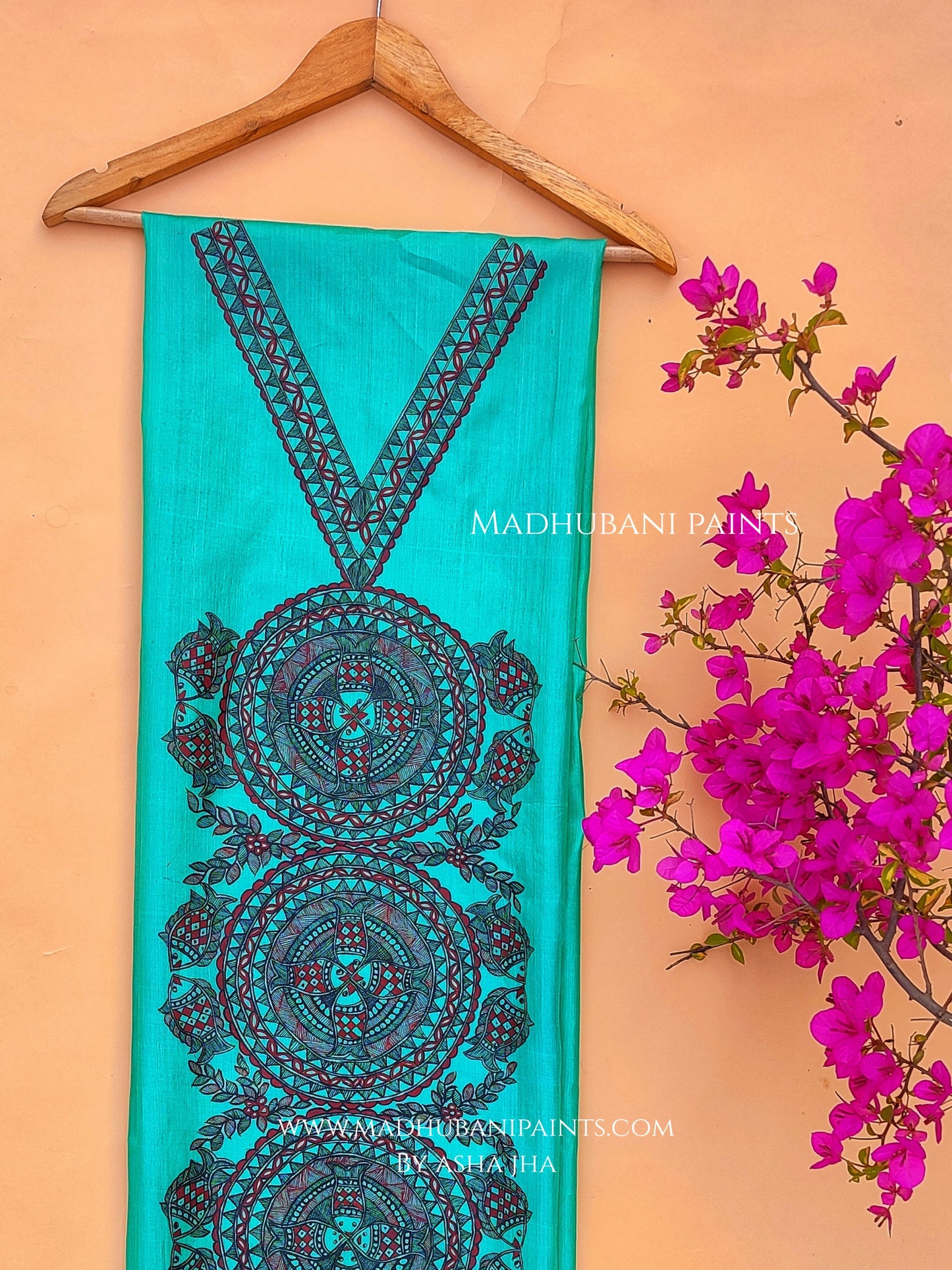 SURMAI MANDARA Hand-painted Unstitched Handloom Tussar Silk Kurta