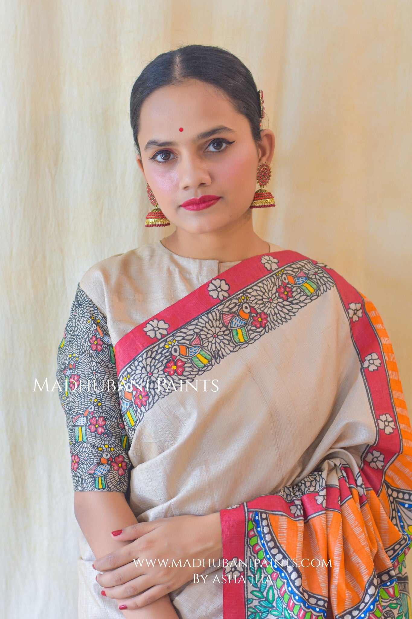 RAM SITA SWAYAMBAR Hand-painted Tusaar Silk Saree