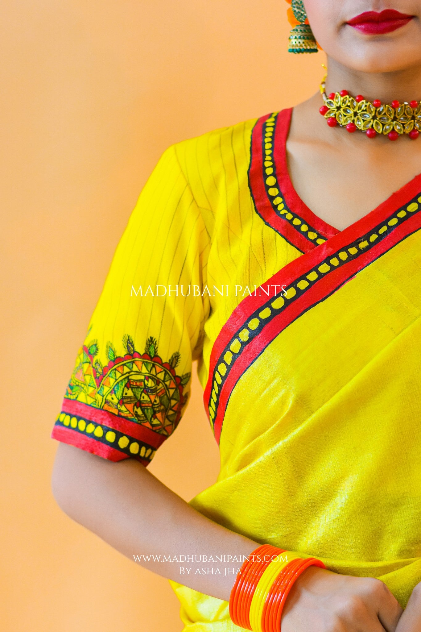 SHIV PARVATI VIVAH Hand-painted Madhubani Tussar Silk Saree