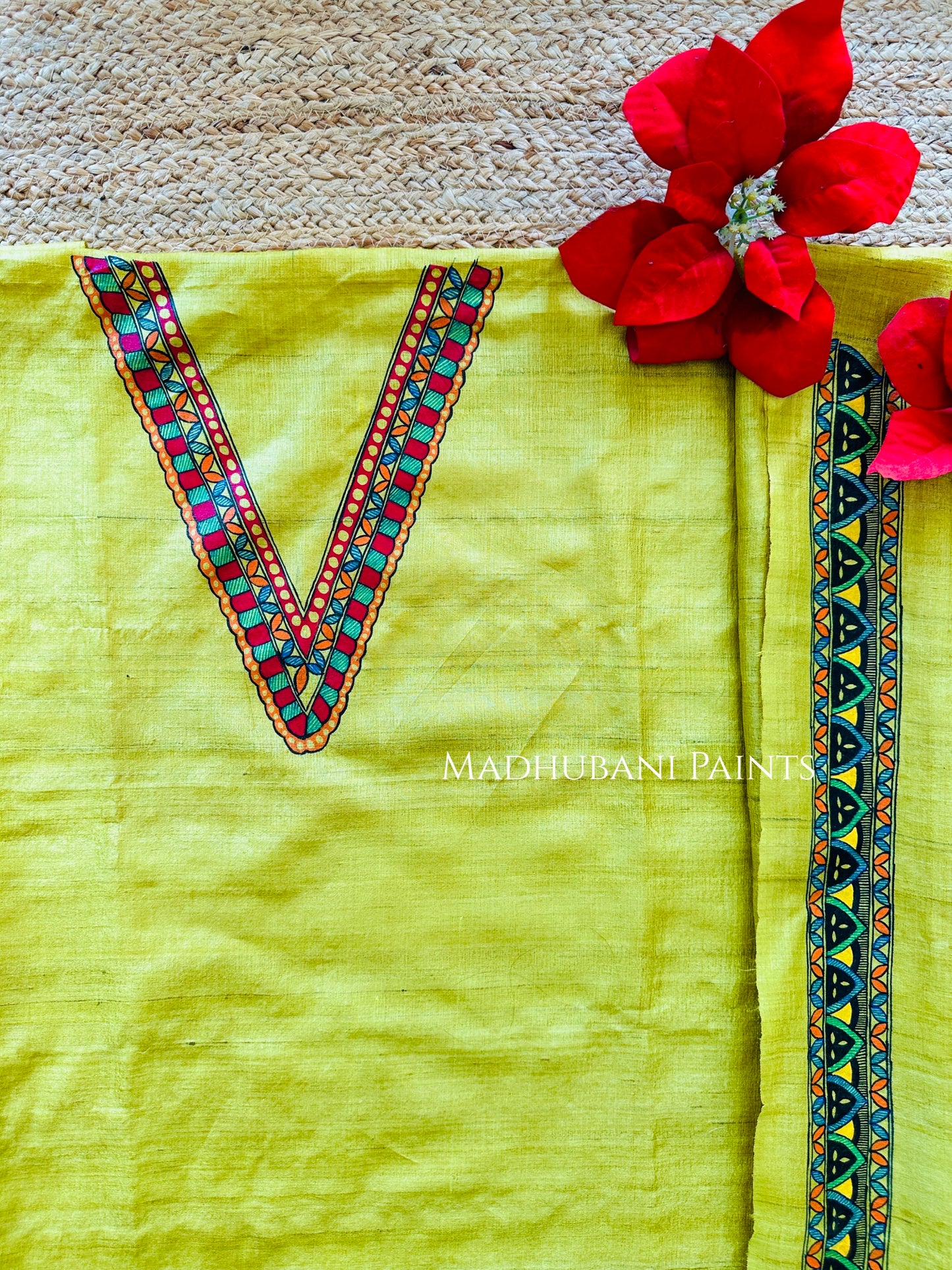 Radha Krishna Nritya Tussar Silk Unstitched Kurta