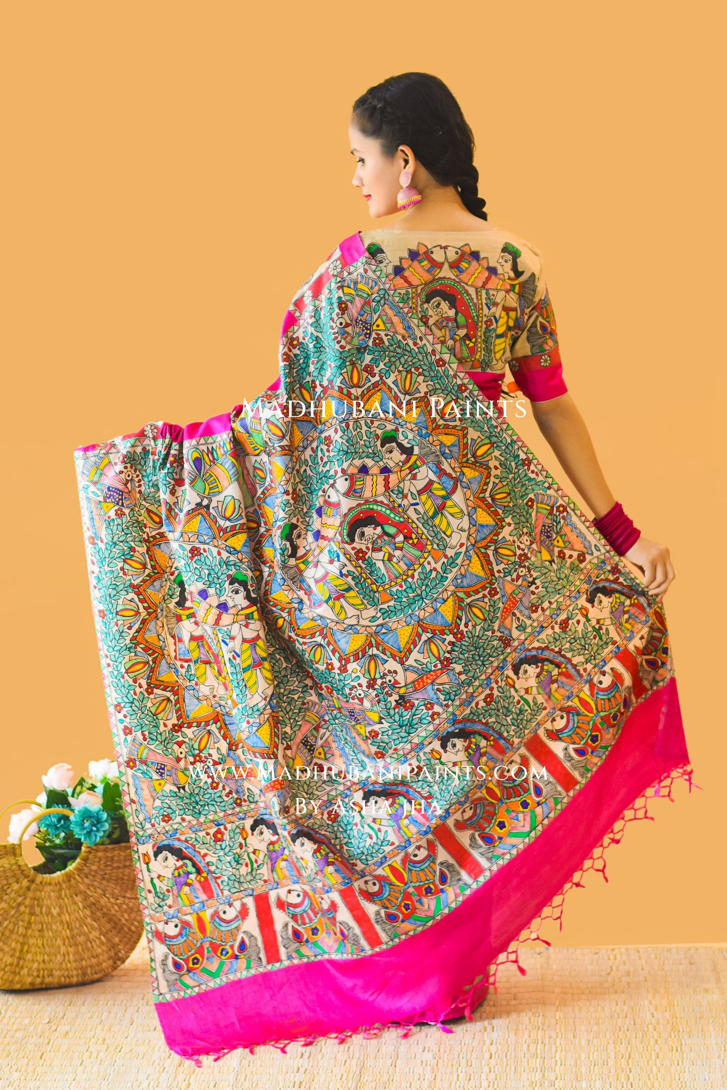 PAVAN VIVAAH Hand-painted Madhubani Tussar Silk Saree