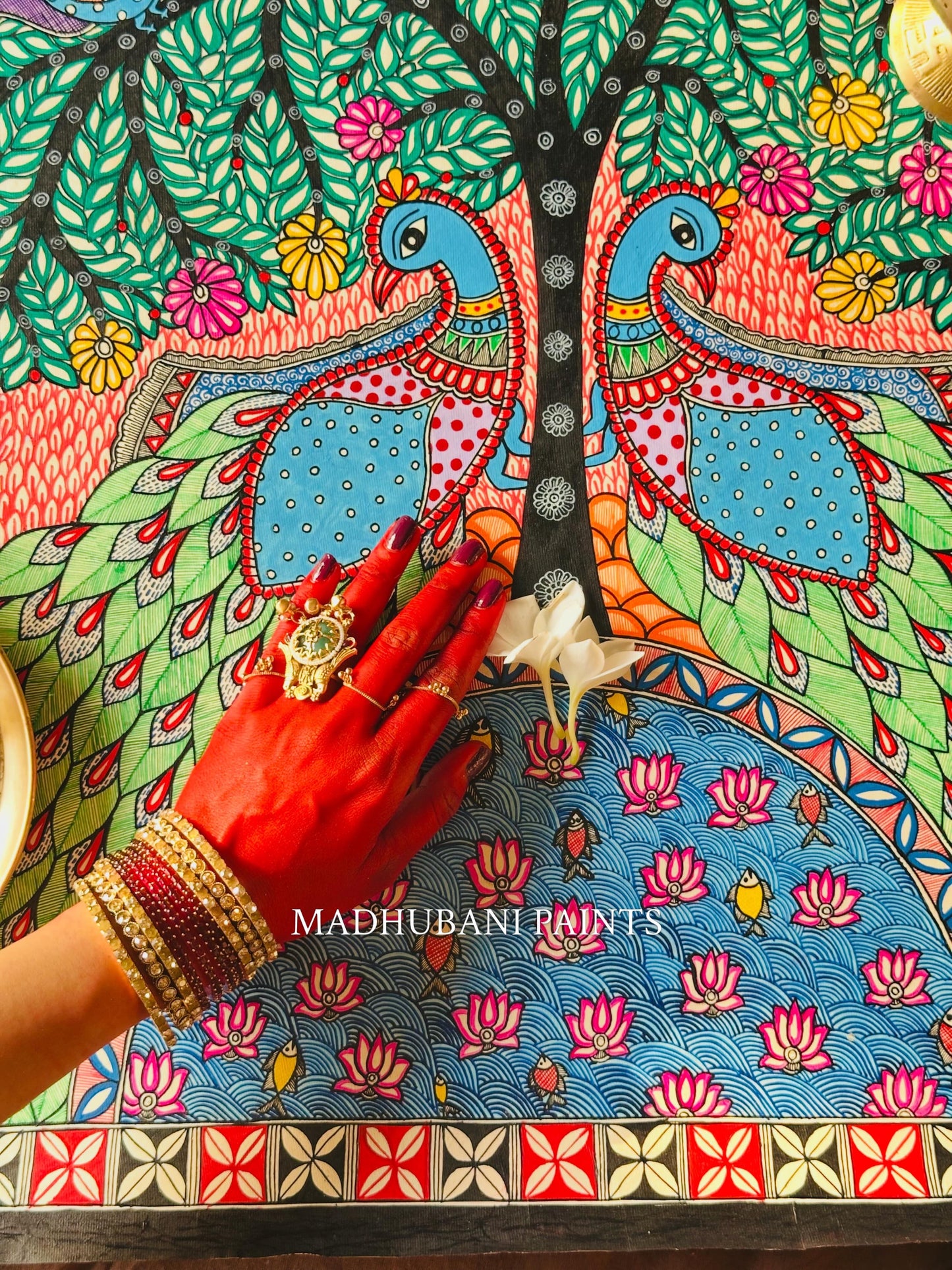 Fish Pond Mithila Wall Hanging