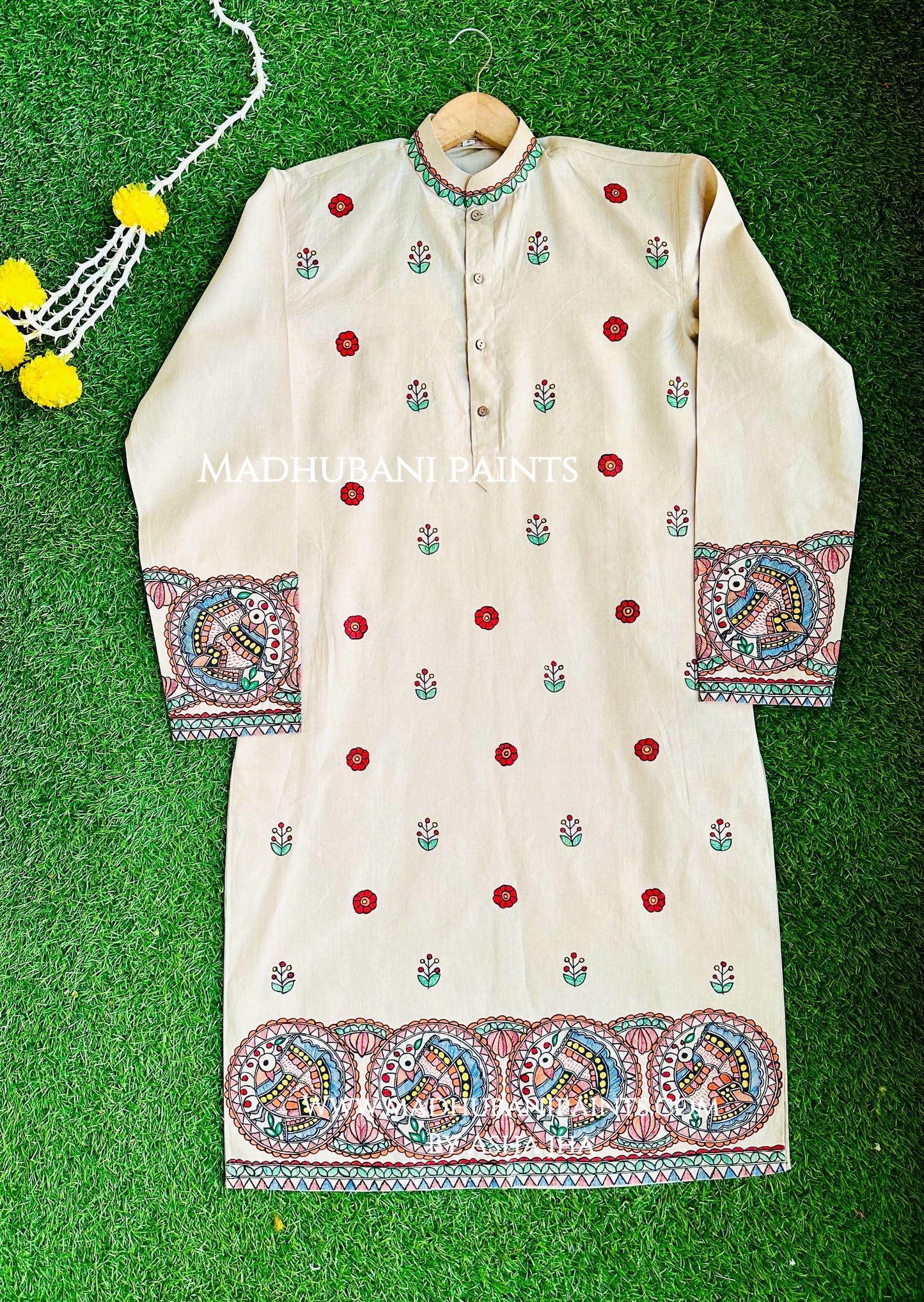 Mayuri Hand-painted Handloom Men's Cotton Kurta