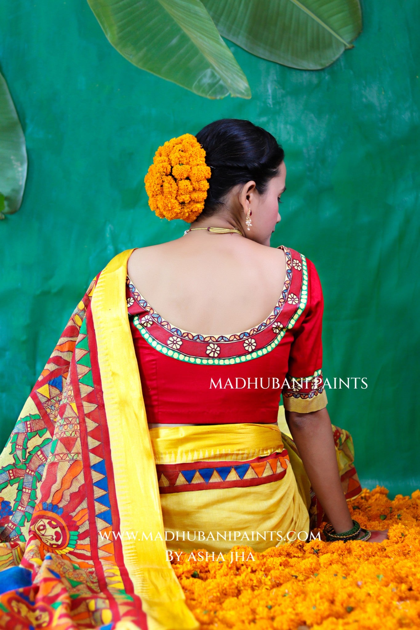 Chhath Puja Handpainted Madhubani Handloom Cotton Saree