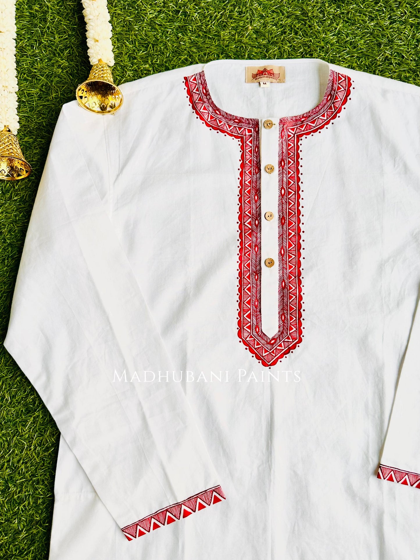 KAMALATMIKA Hand-painted Handloom Men's Cotton Kurta
