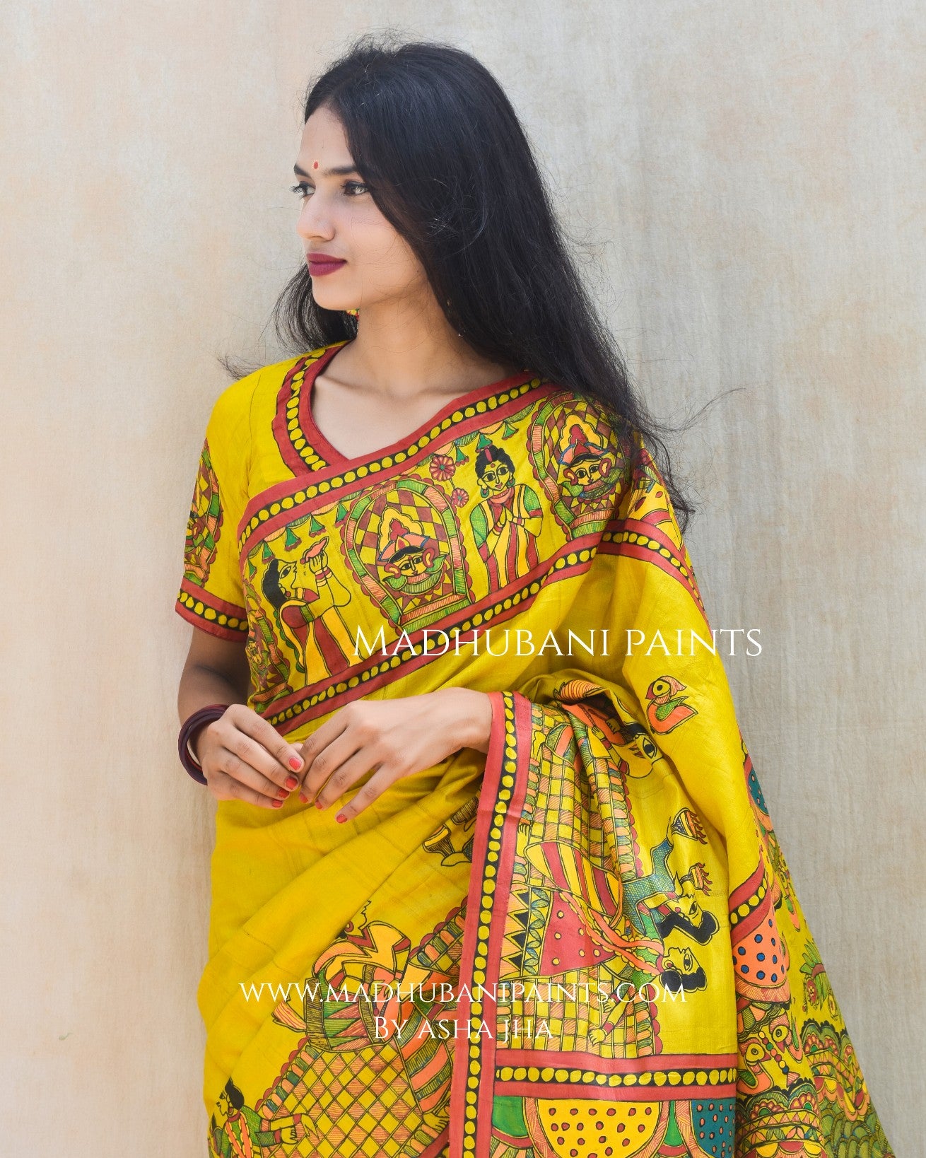 'DIVYANI' Handpainted Madhubani Tussar Silk Saree