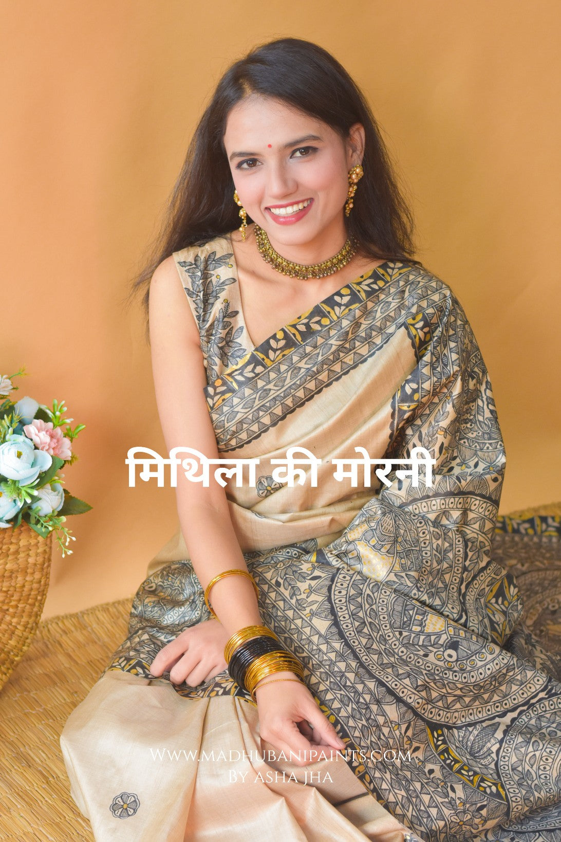 MITHILA KI MORNI Handpainted Madhubani Blouse