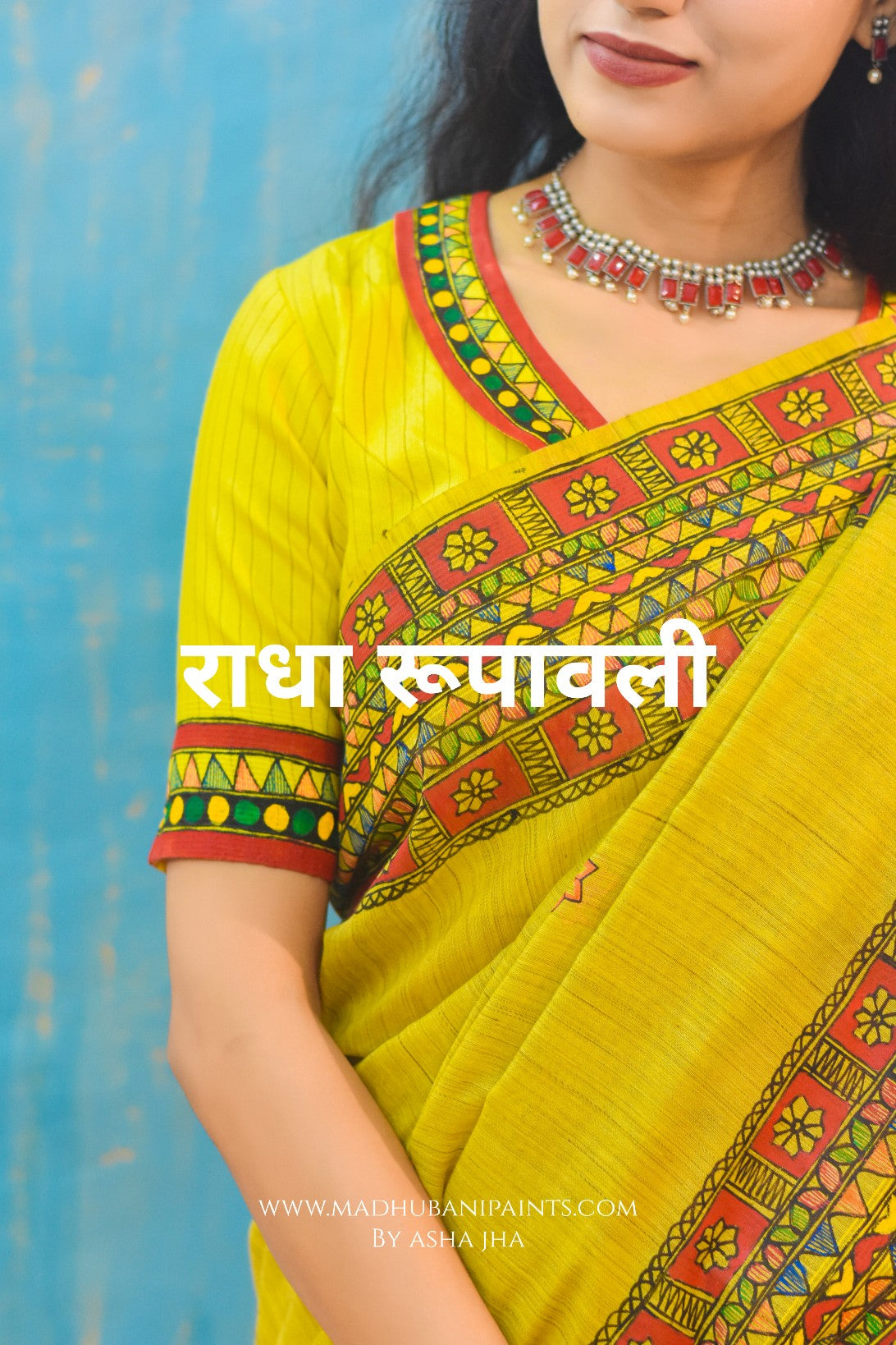 RADHA ROOPAVALI Hand-painted Madhubani Chanderi Saree