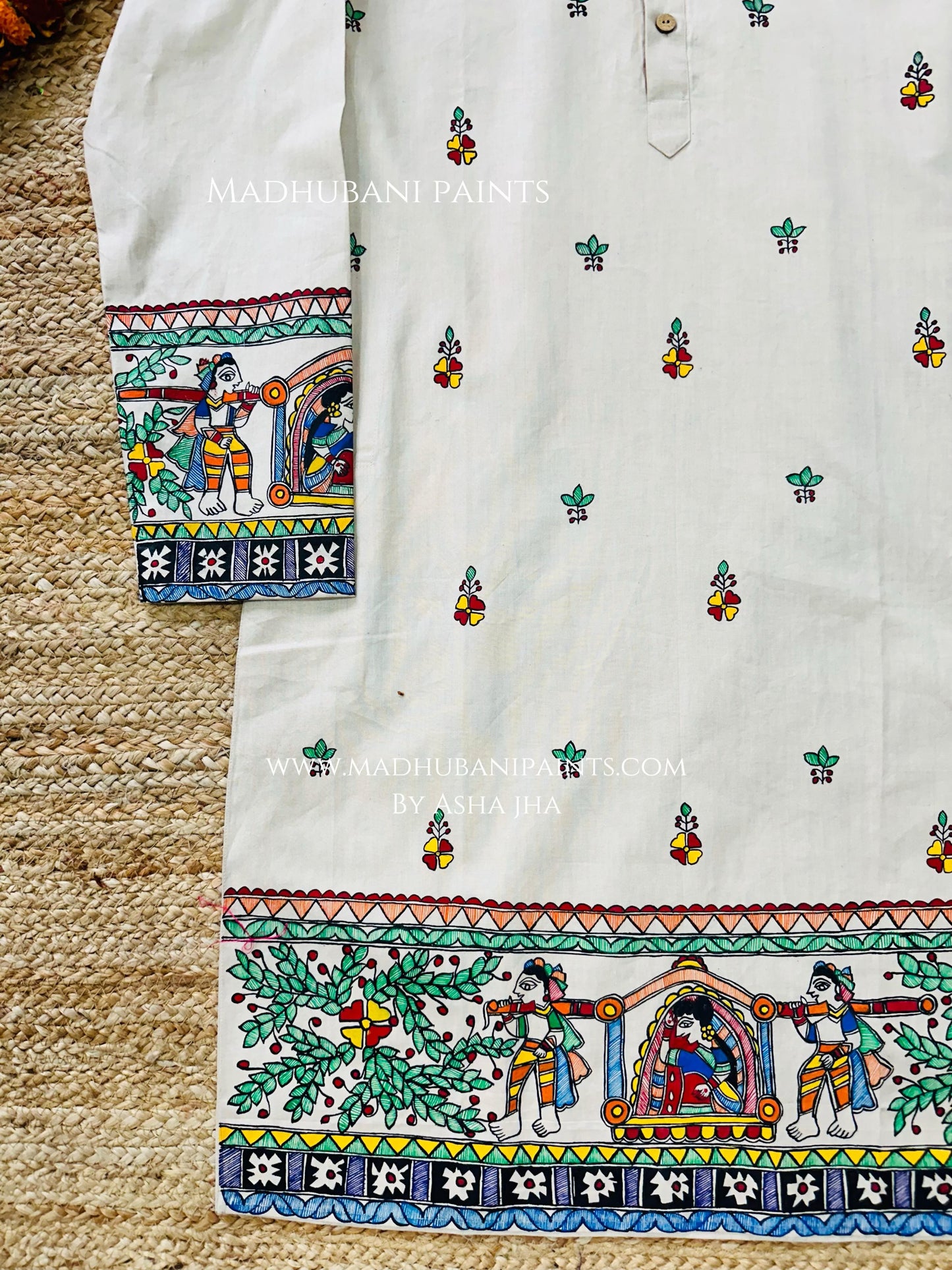 Doli Kahaar Hand-painted Handloom Men's Cotton Kurta