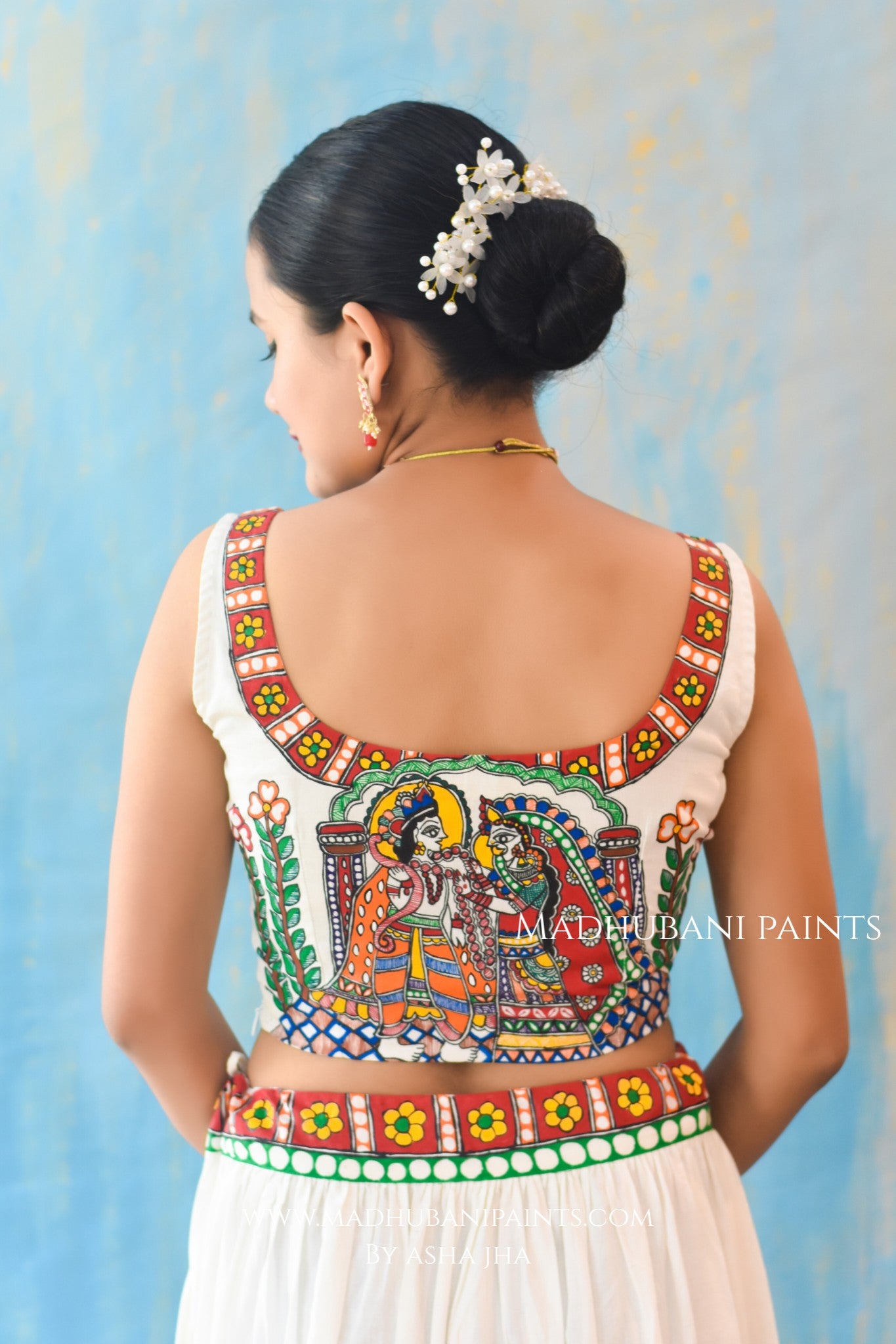 HALDI KE RANG Hand-painted Madhubani Lehnga
