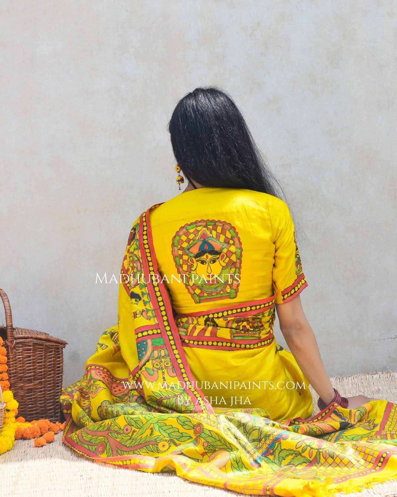 'DIVYANI' Handpainted Madhubani Tussar Silk Saree