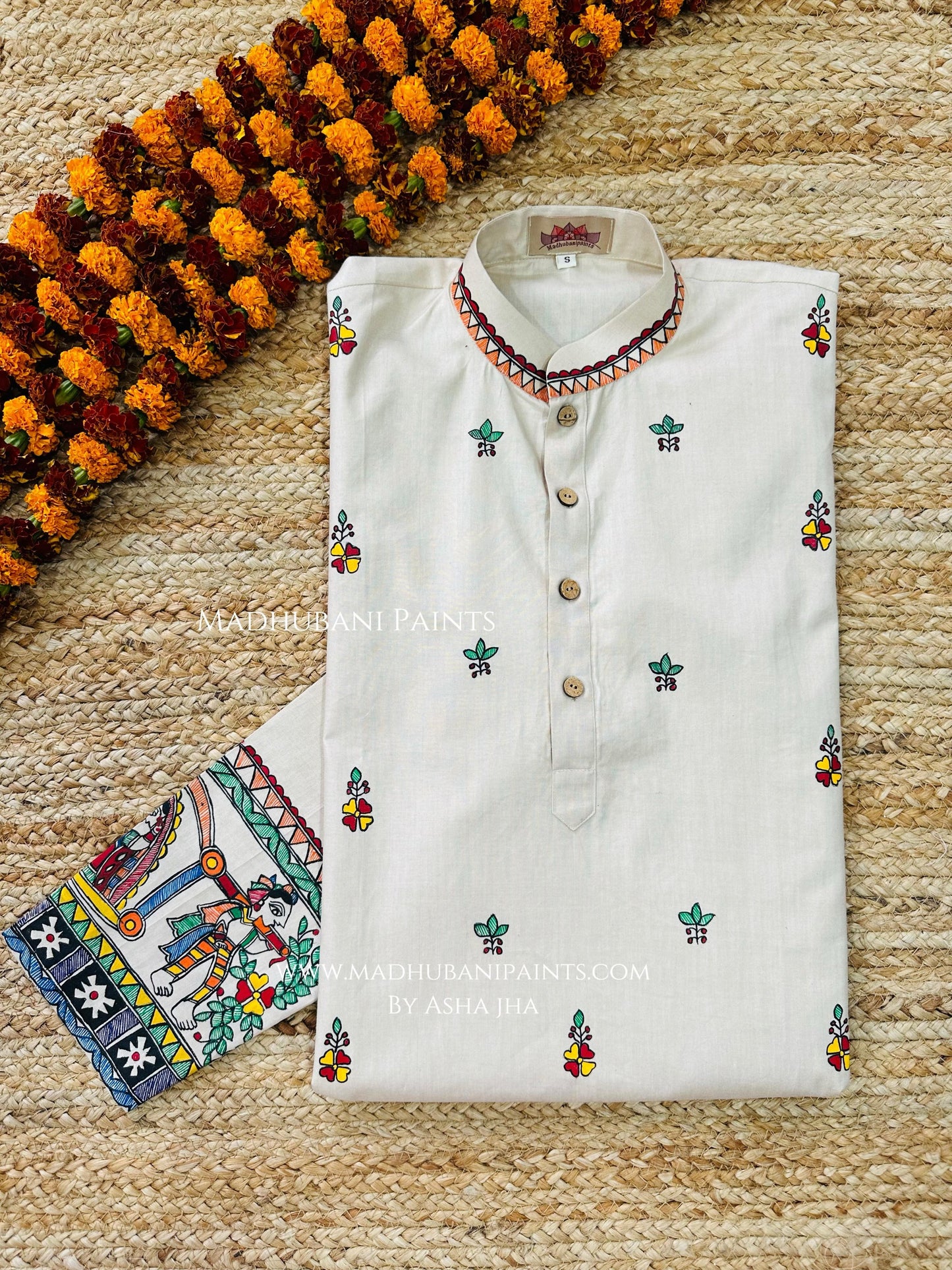 Doli Kahaar Hand-painted Handloom Men's Cotton Kurta