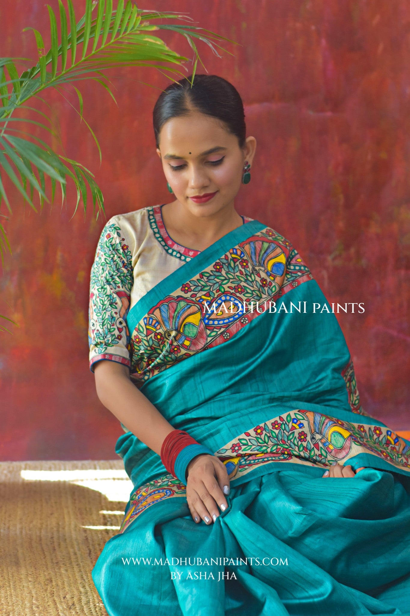 ANANDMAYI Hand-painted Madhubani Tussar Silk Saree