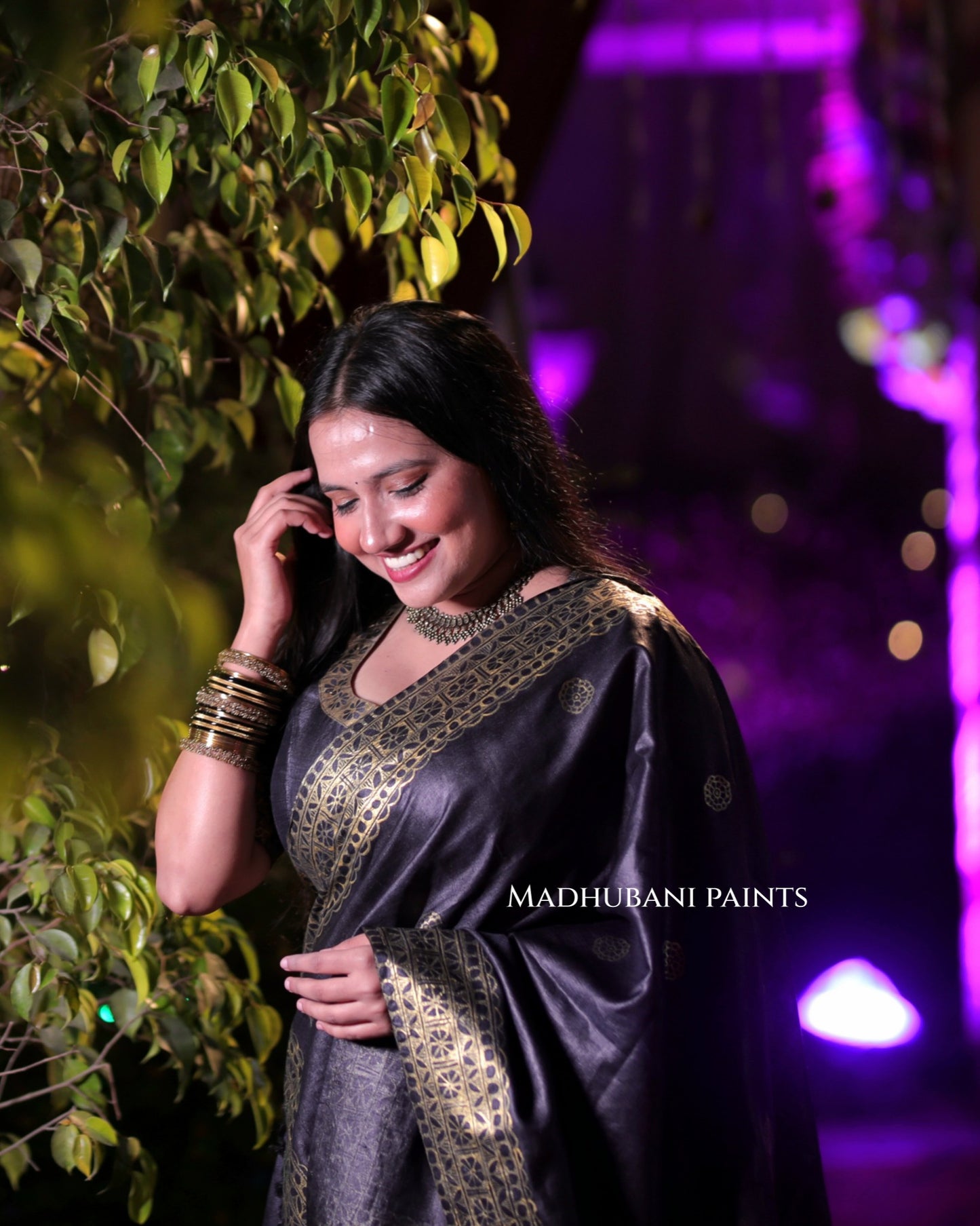 MANOHAR SANGEET Hand-painted Madhubani Lehnga