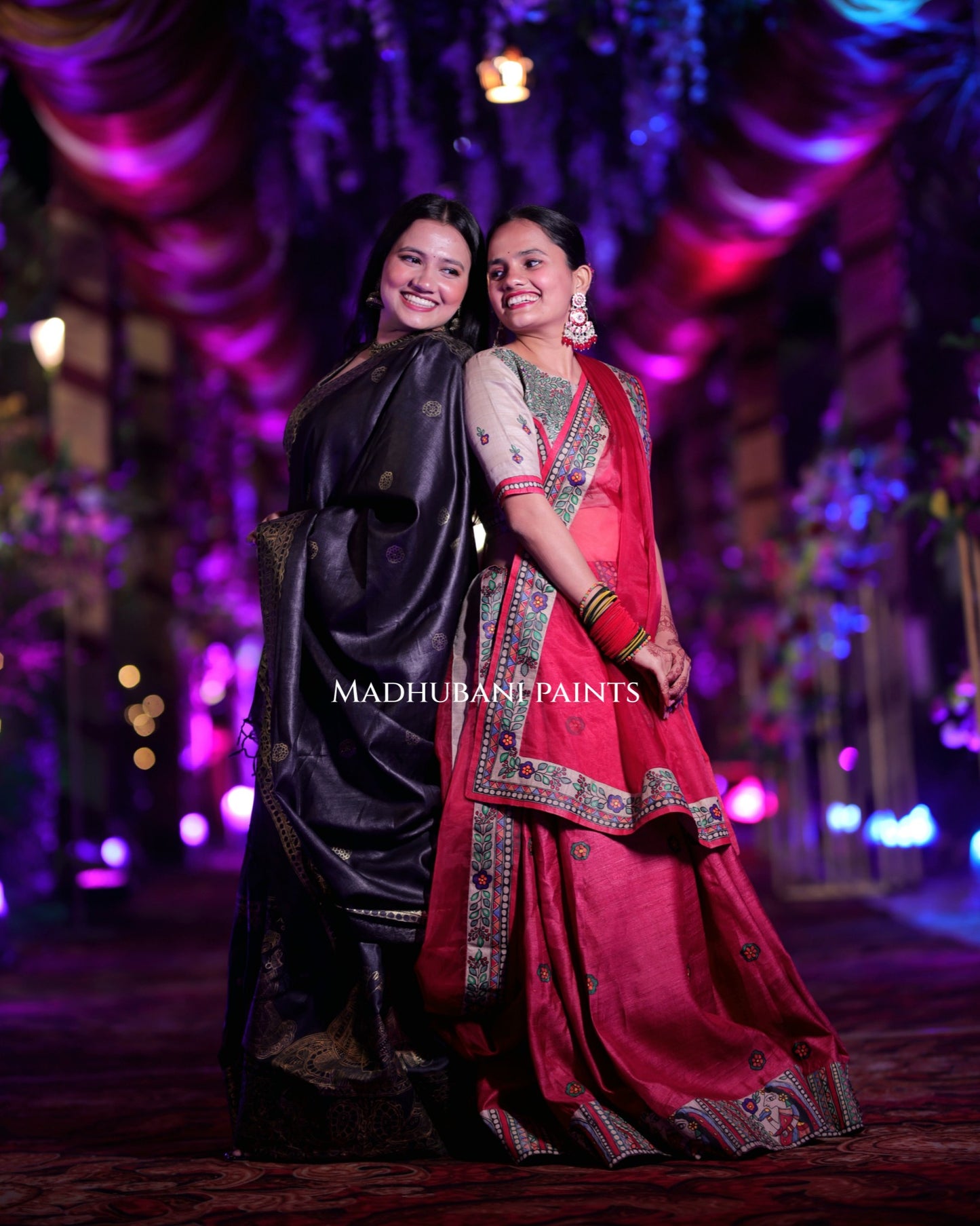 LAALIMA SANGEET Hand-painted Madhubani Lehnga