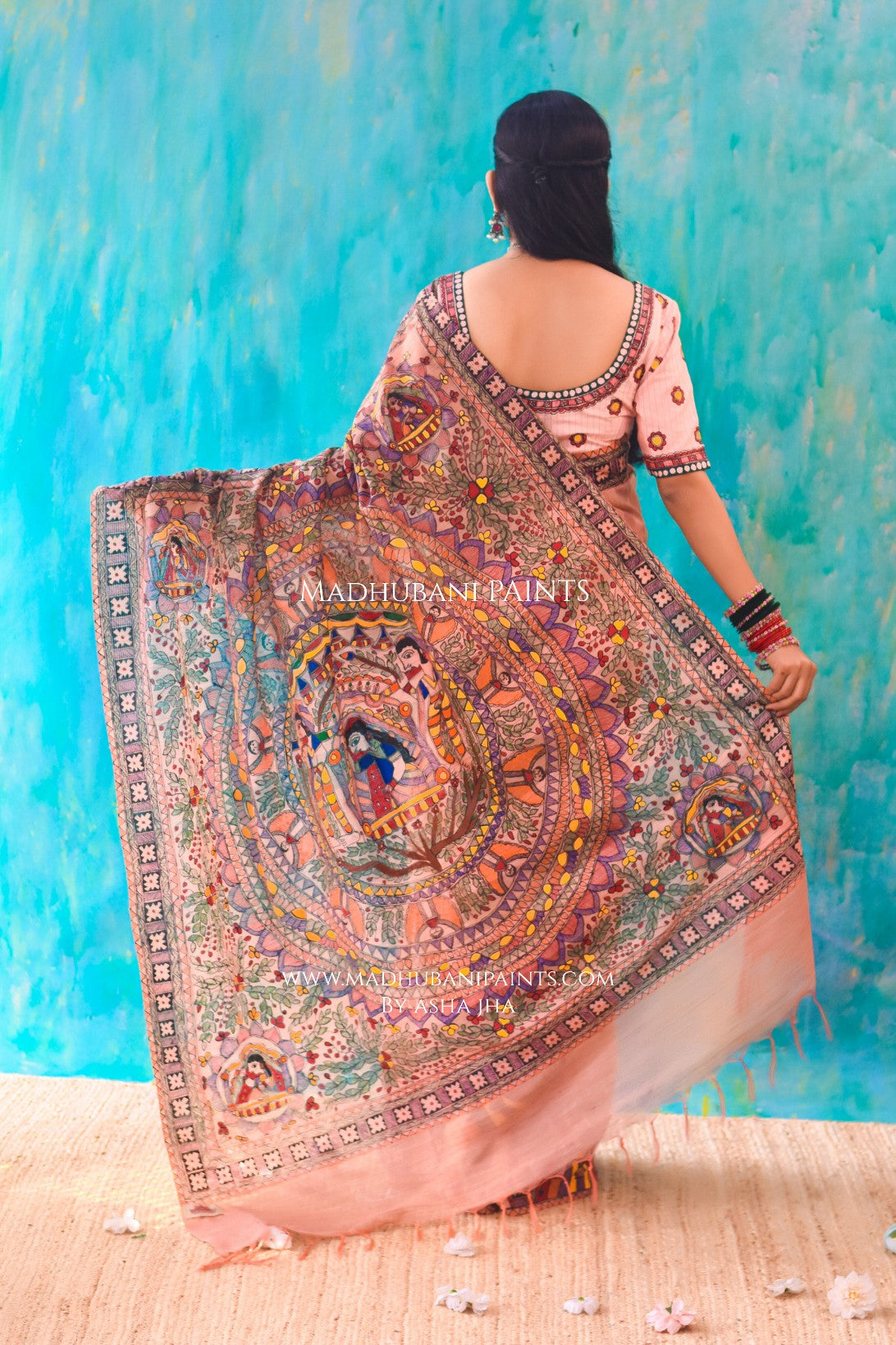 DOLI DARPAN Handpainted Madhubani Chanderi Saree