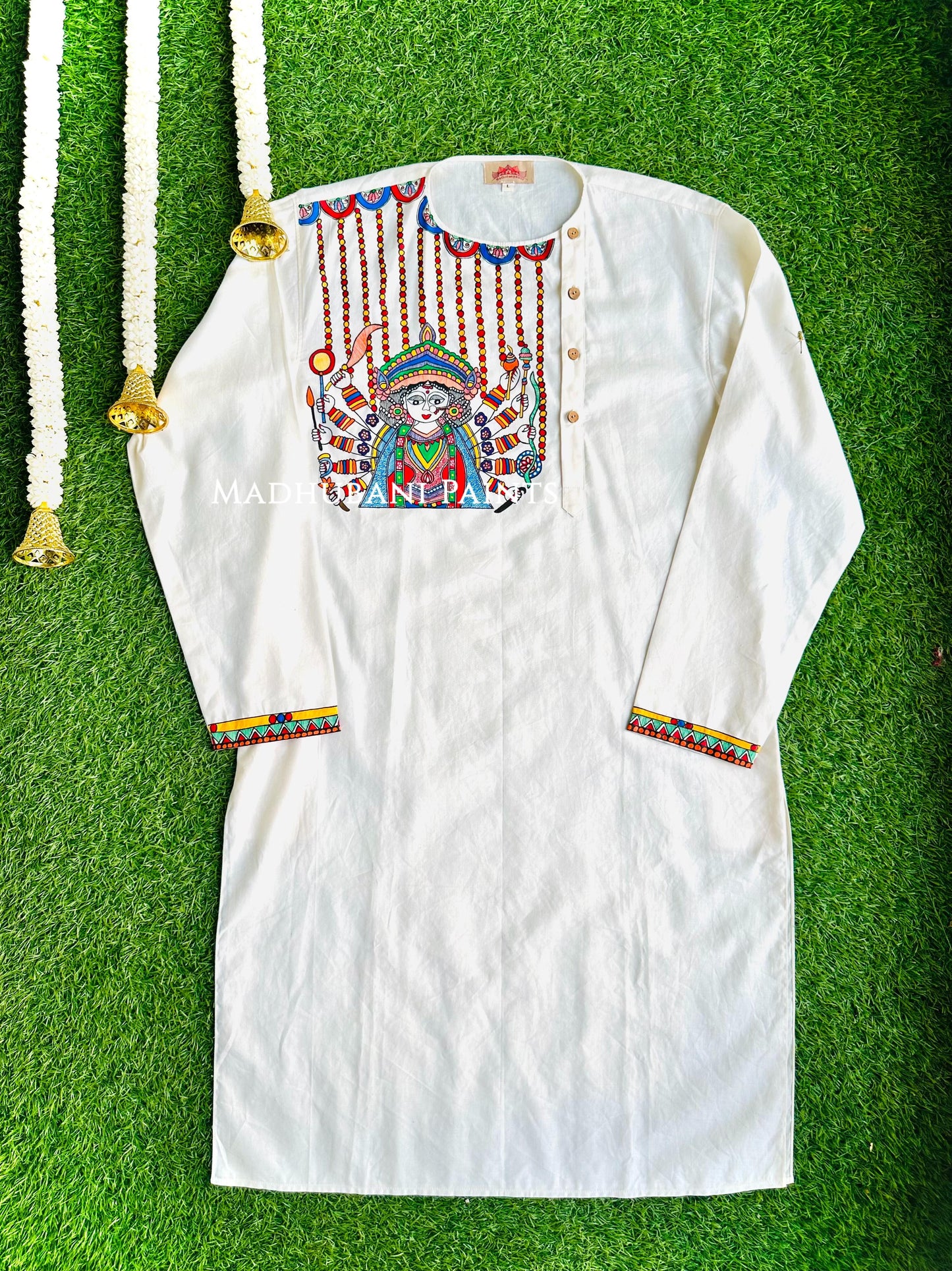 ROOPAVARDHINI Hand-painted Madhubani Men's Cotton Kurta