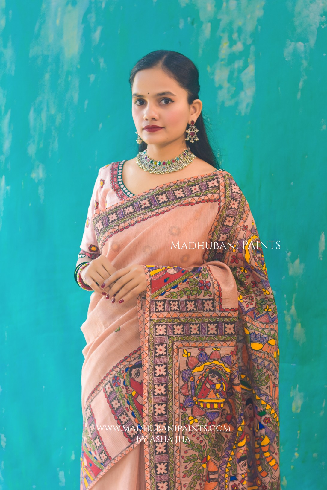 DOLI DARPAN Handpainted Madhubani Chanderi Saree