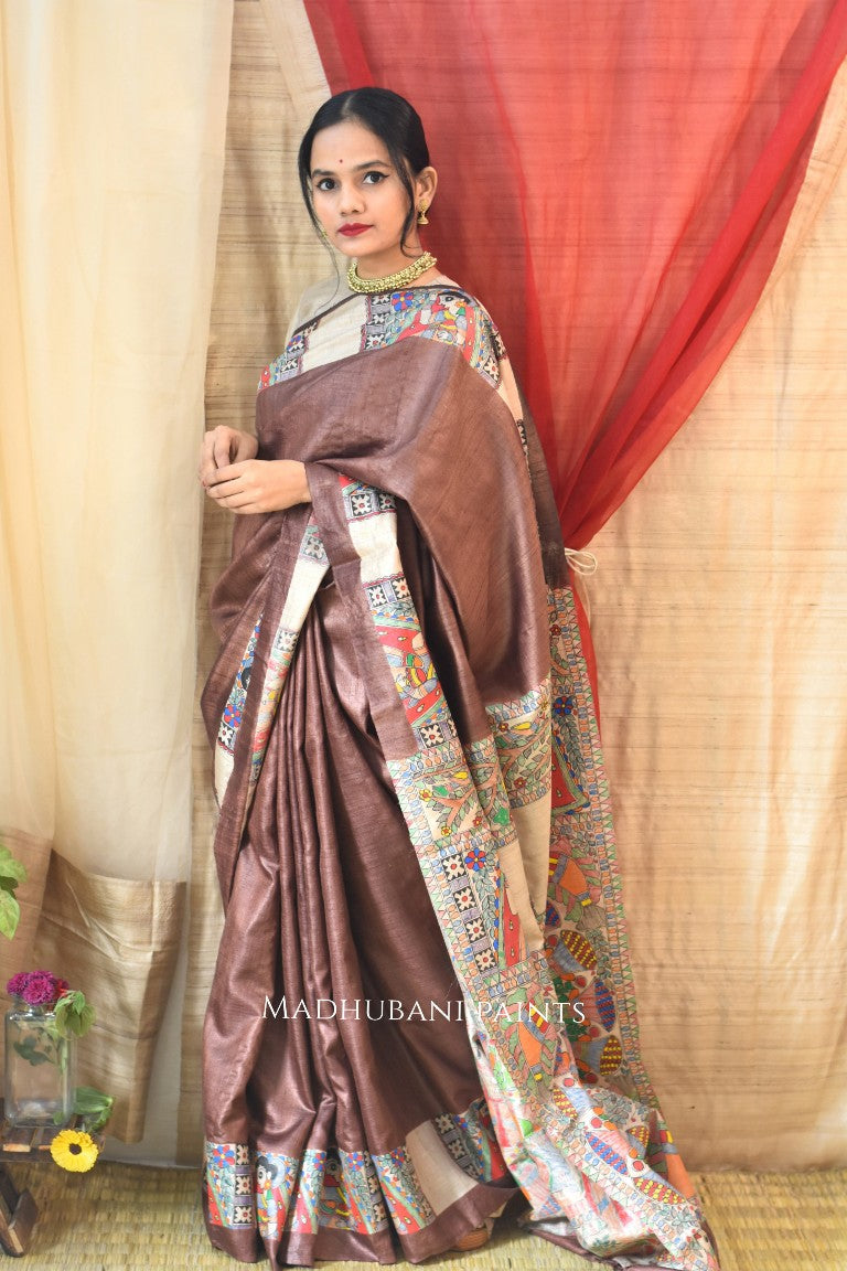 Madhubani Handpainted Mithila Doli Saree Blouse Set