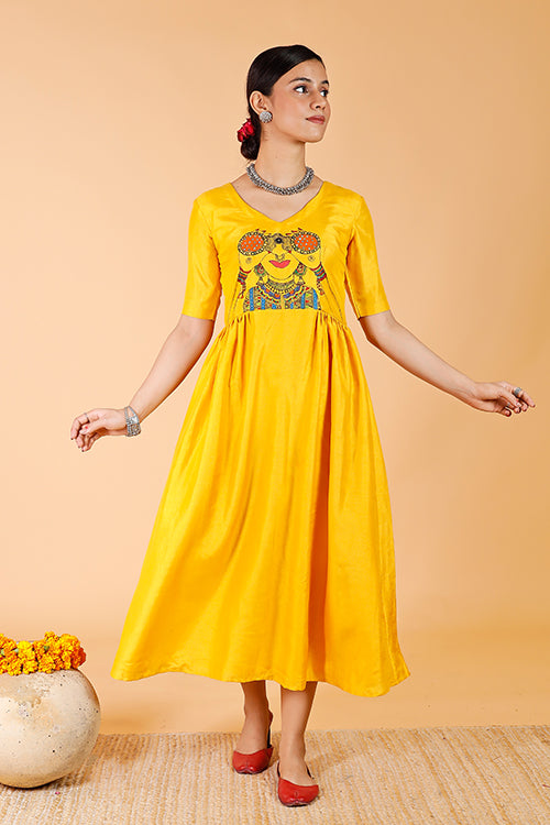 'Dolly's Doorbeen' Handpainted Madhubani Dress