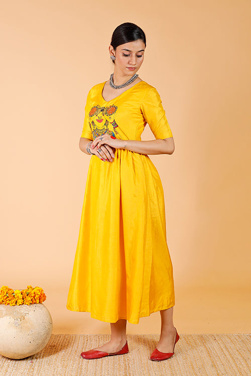'Dolly's Doorbeen' Handpainted Madhubani Dress