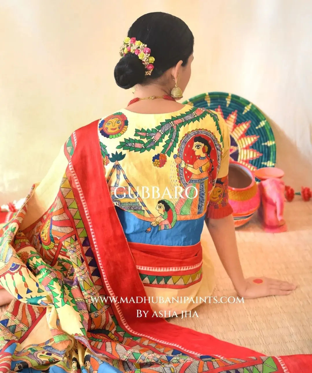 Chhath Puja Hand painted Cotton Blouse
