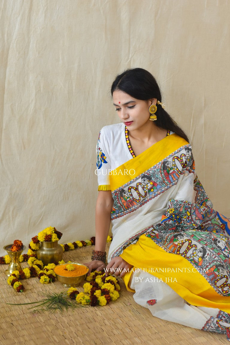 'UTSAV' Handpainted Madhubani Cotton Blouse