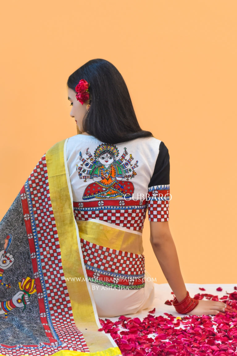 'KALYANI' Handpainted Cotton Saree
