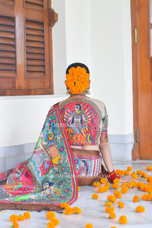 SHAMBHAVI Handpainted Madhubani Tussar Silk Blouse