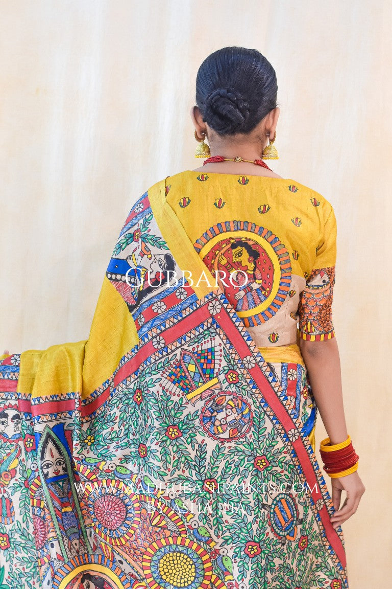 DOLI KOHBAR Handpainted Madhubani Tussar Silk Blouse