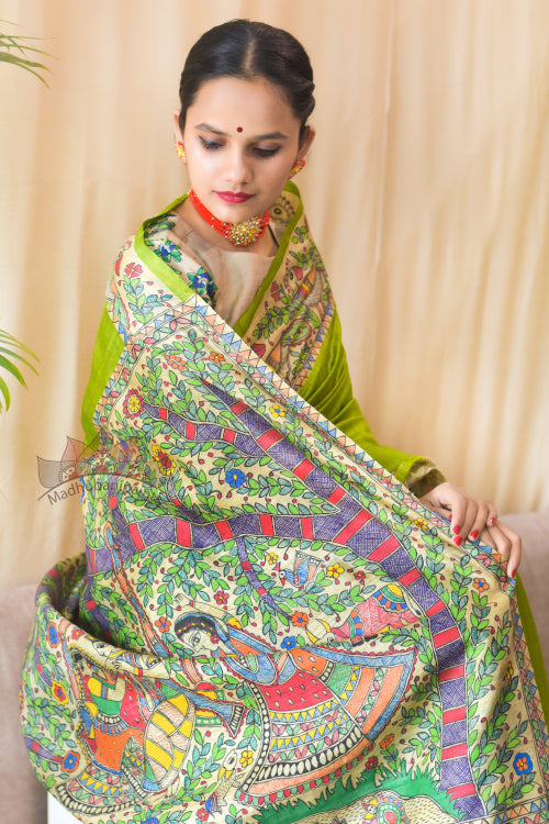 'MANMOHANA RADHA KRISHNA' Tussar Silk Saree