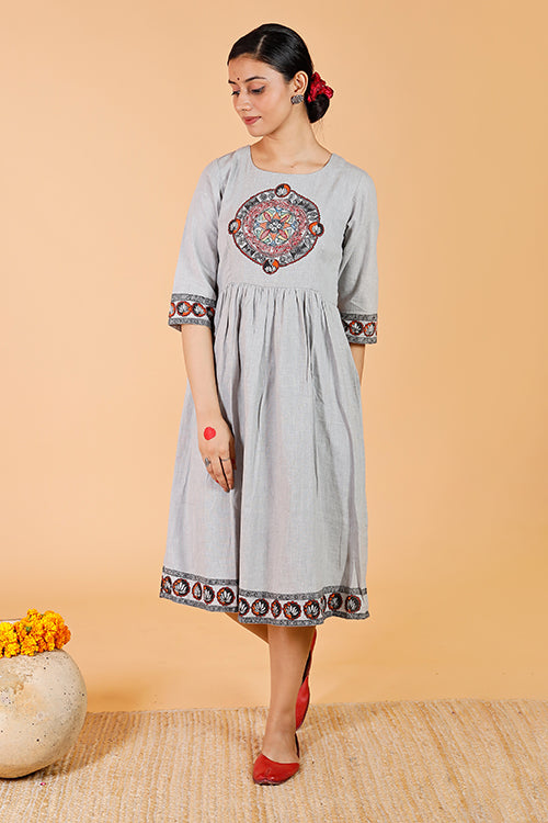 'Mandara' Handpainted Madhubani Dress