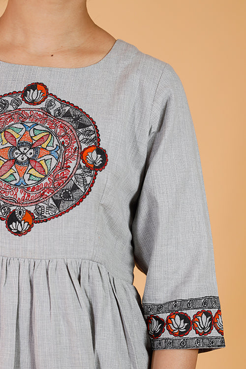 'Mandara' Handpainted Madhubani Dress