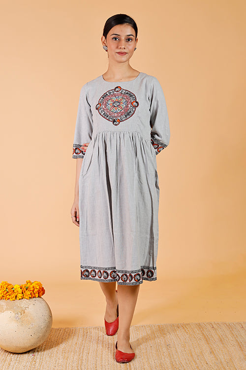 'Mandara' Handpainted Madhubani Dress