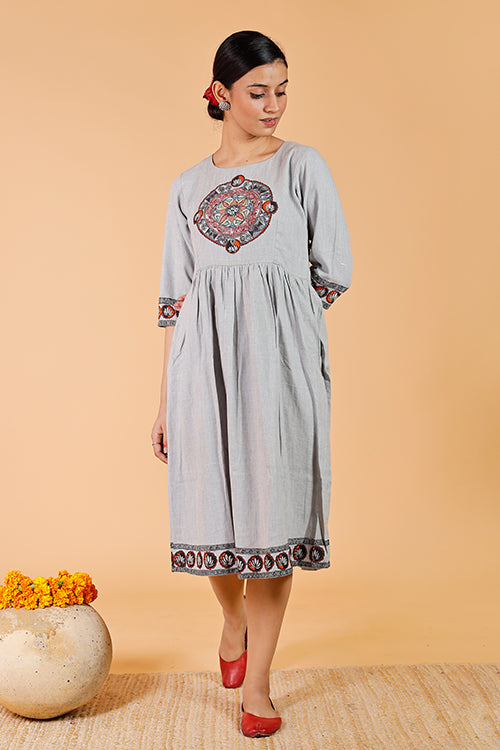 'Mandara' Handpainted Madhubani Dress