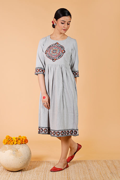 'Mandara' Handpainted Madhubani Dress