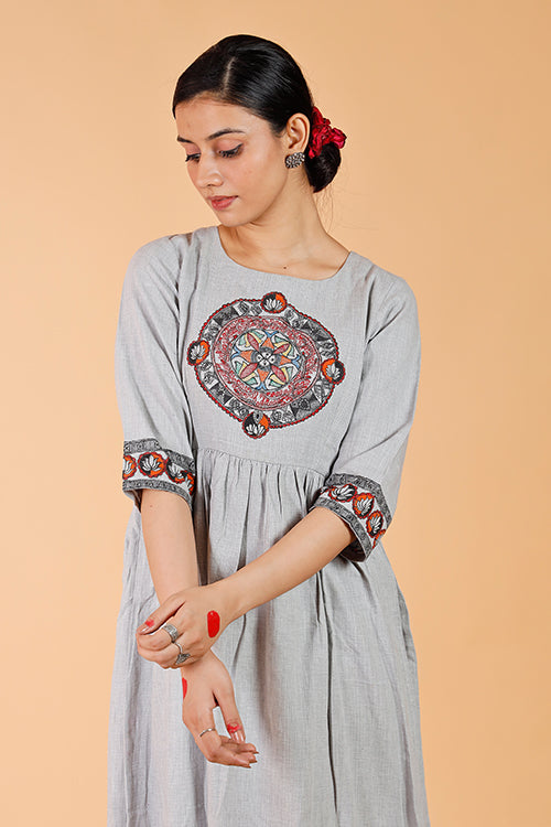 'Mandara' Handpainted Madhubani Dress