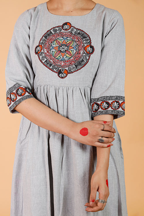 'Mandara' Handpainted Madhubani Dress