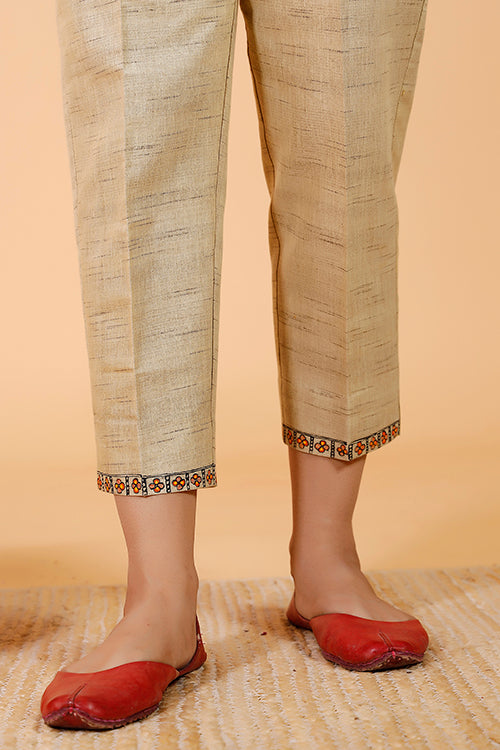 'Mayur' Handpainted Madhubani Pleated Dress Cotton Pant
