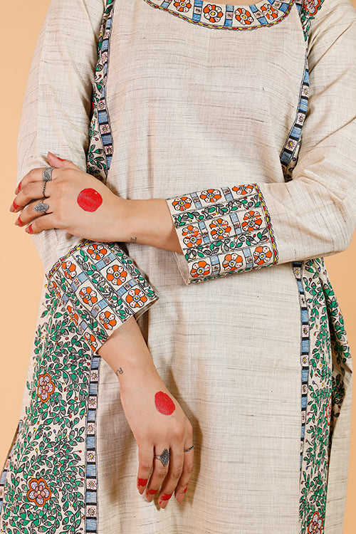 'Mithila Baag' Handpainted Madhubani cotton Kurta