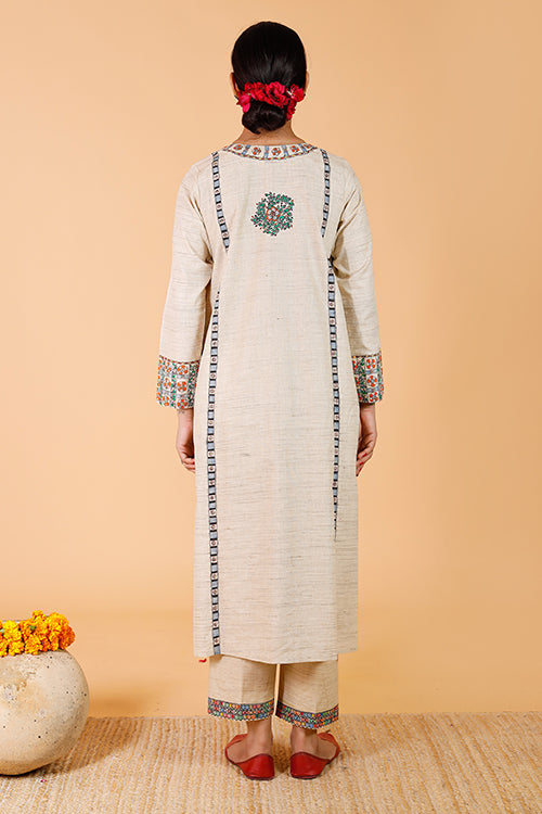 'Mithila Baag' Handpainted Madhubani cotton Kurta