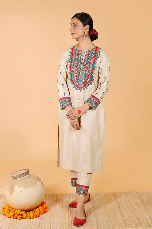 'Tilkor Kamal' Handpainted Madhubani Cotton Kurta