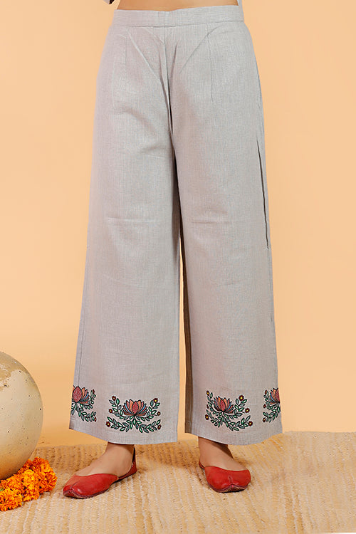 'Manmohana Surmai Leela' Handpainted Madhubani Cotton Pant