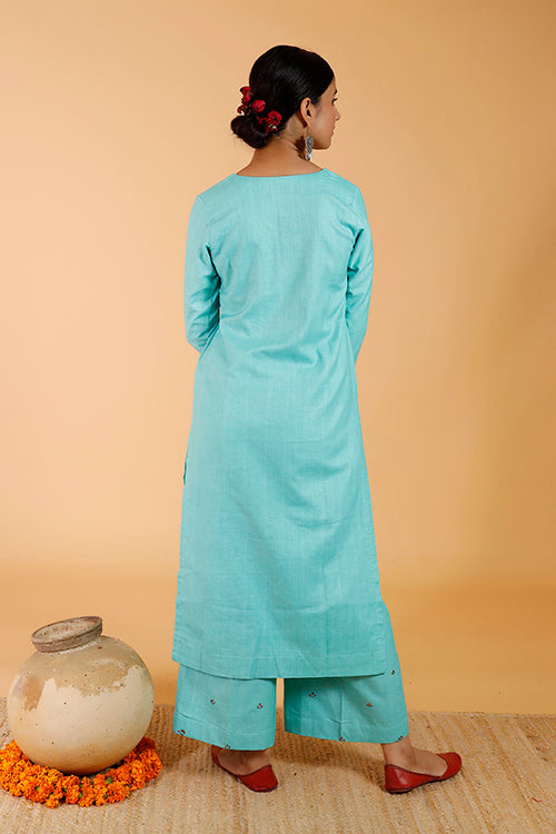 'Pushpam Priye' Handpainted Madhubani Cotton Palazzo