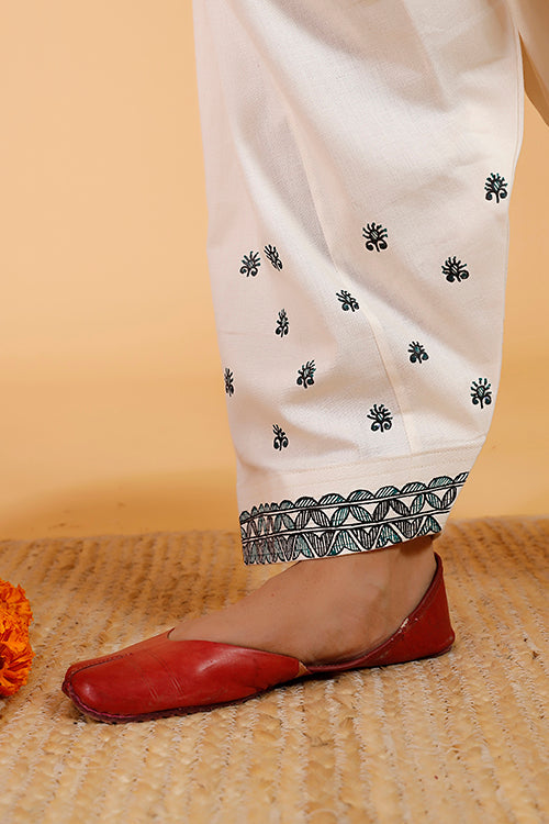 'Videha Maithil' Handpainted Madhubani Cotton Patiala Pant